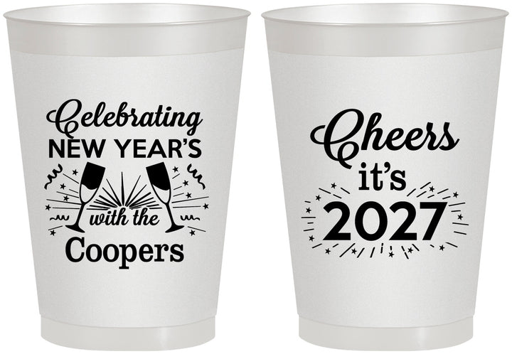 Personalized New Years 8 oz Frosted Cups - 2027 Cheers | 170024