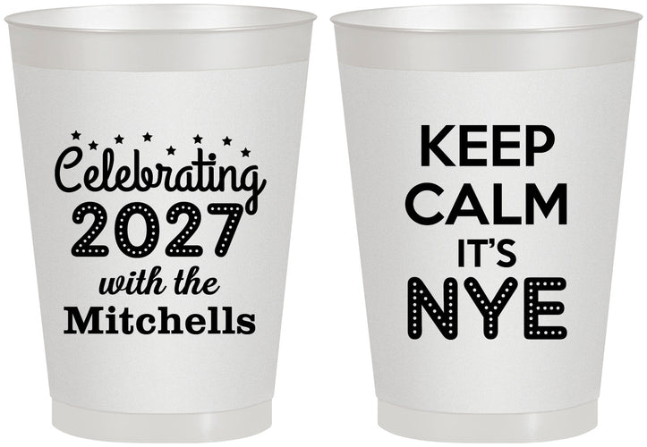 Personalized New Years 8 oz Frosted Cups - 2027 Nye | 170025