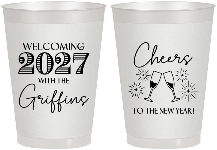 Personalized New Years 8 oz Frosted Cups - 2027 Cheers | 170029