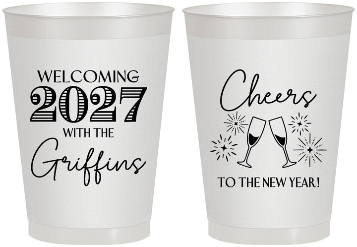 Personalized New Years 8 oz Frosted Cups - 2027 Cheers | 170029