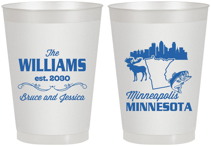 Personalized Wedding 8 oz Frosted Cups - Minnesota | 172