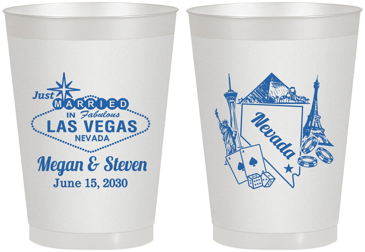 Personalized Wedding 8 oz Frosted Cups - Nevada | 177