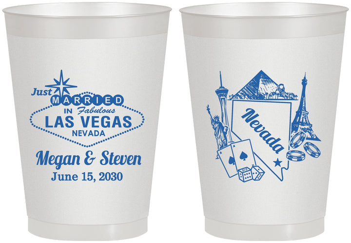 Personalized Wedding 8 oz Frosted Cups - Nevada | 177