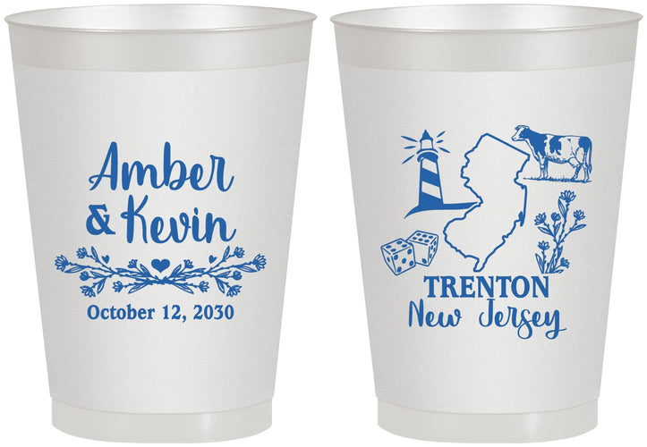 Personalized Wedding 8 oz Frosted Cups - New Jersey | 179