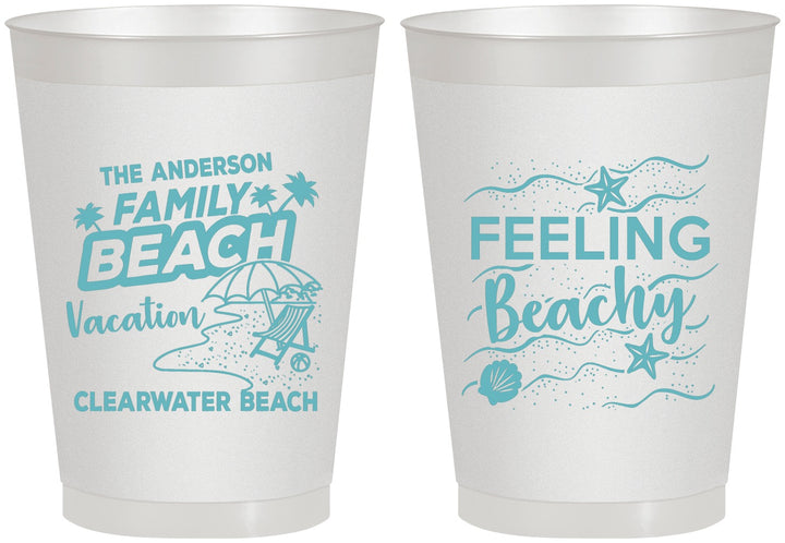 Personalized Family Vacation 8 oz Frosted Cups - Feeling Beachy | 180002