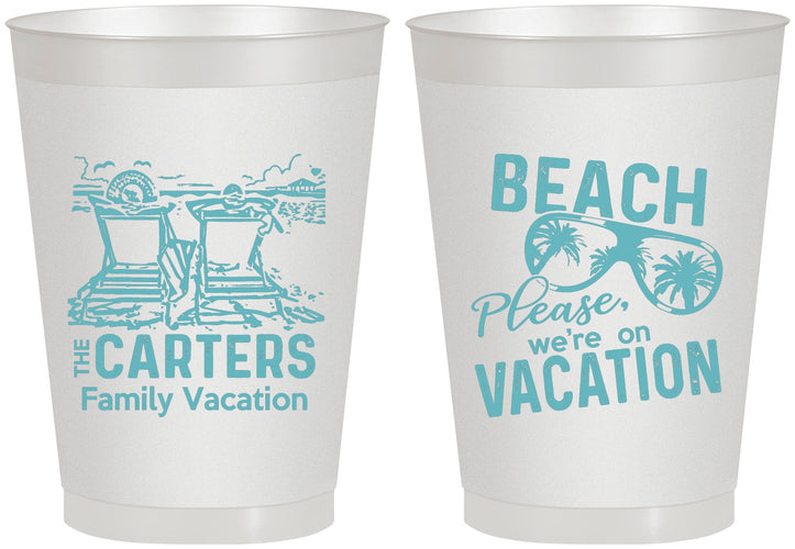 Personalized Family Vacation 8 oz Frosted Cups - Relax We Are On Vacation | 180006