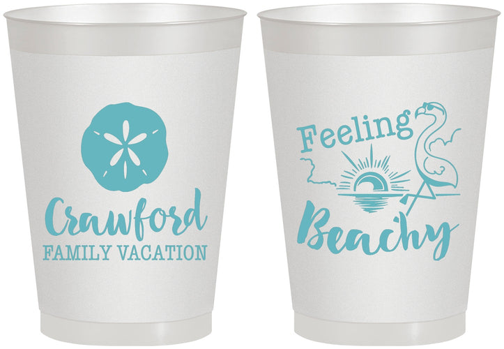 Personalized Family Vacation 8 oz Frosted Cups - Feeling Beachy | 180009