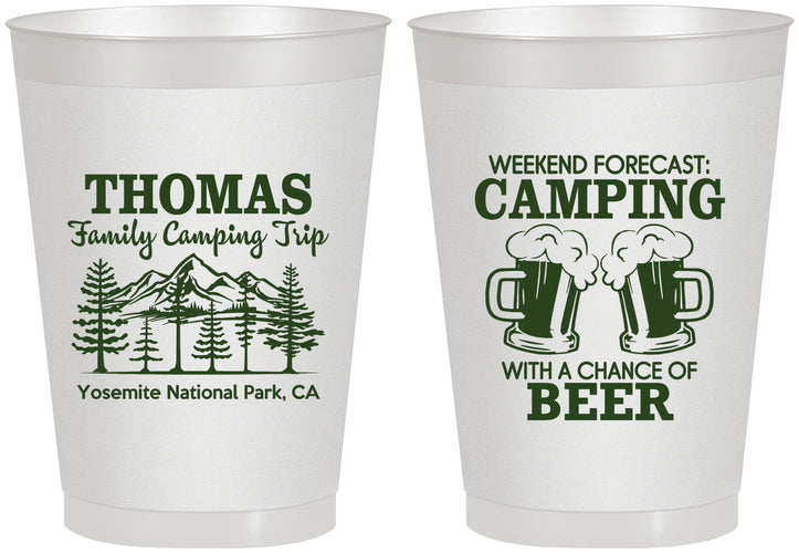 Personalized Family Vacation 8 oz Frosted Cups - Camping Park | 180013