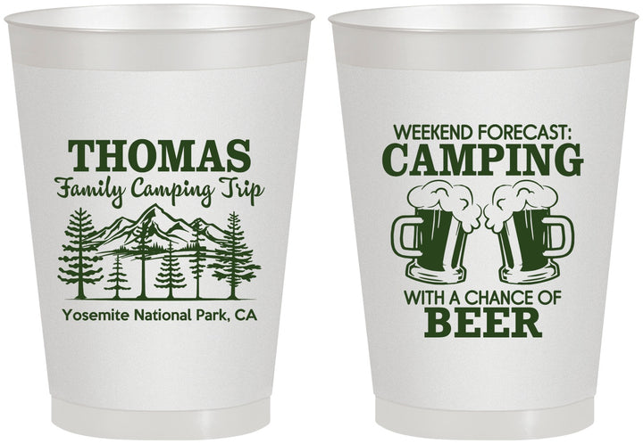 Personalized Family Vacation 8 oz Frosted Cups - Camping Park | 180013