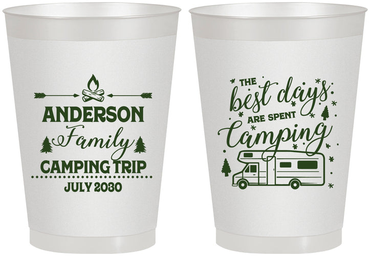 Personalized Family Vacation 8 oz Frosted Cups - Camping Trip | 180017