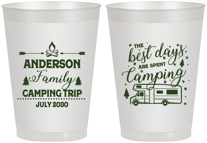 Personalized Family Vacation 8 oz Frosted Cups - Camping Trip | 180017