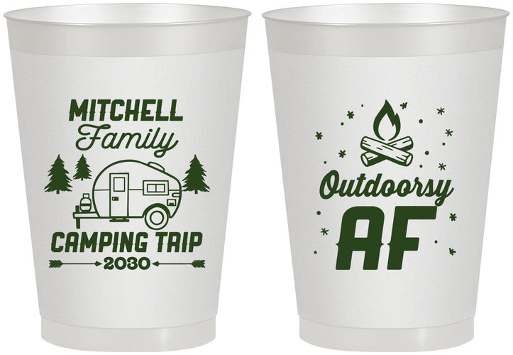 Personalized Family Vacation 8 oz Frosted Cups - Camping Trip | 180018