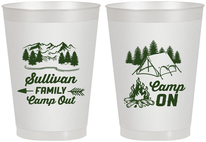 Personalized Family Vacation 8 oz Frosted Cups - Family Camp Out | 180019