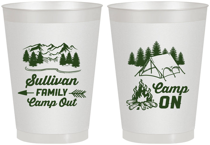Personalized Family Vacation 8 oz Frosted Cups - Family Camp Out | 180019