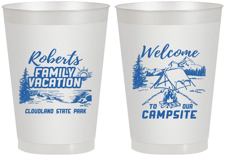 Personalized Family Vacation 8 oz Frosted Cups - Camping Trip | 180026