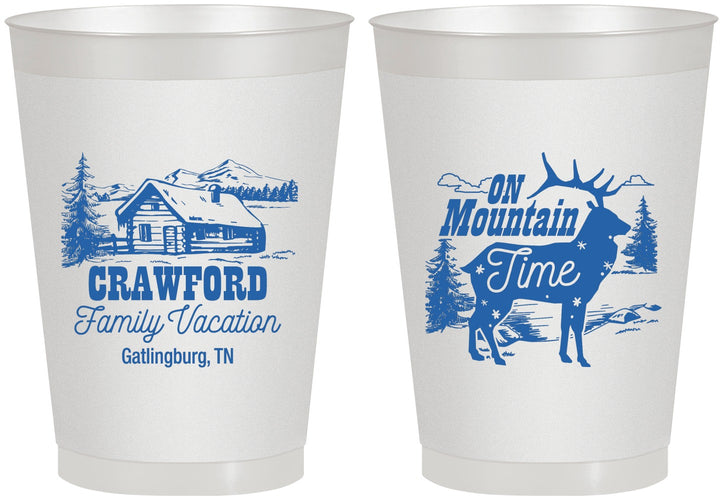 Personalized Family Vacation 8 oz Frosted Cups - Mountain | 180027