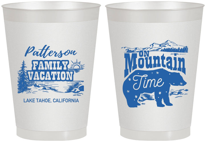 Personalized Family Vacation 8 oz Frosted Cups - Mountain | 180028
