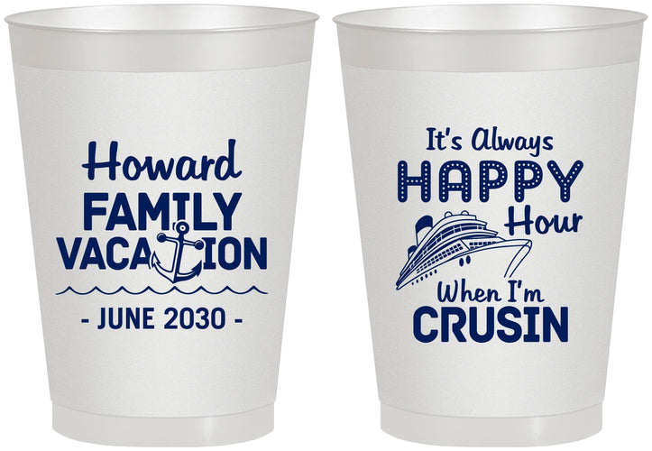 Personalized Family Vacation 8 oz Frosted Cups - Crusin Cruise | 180033