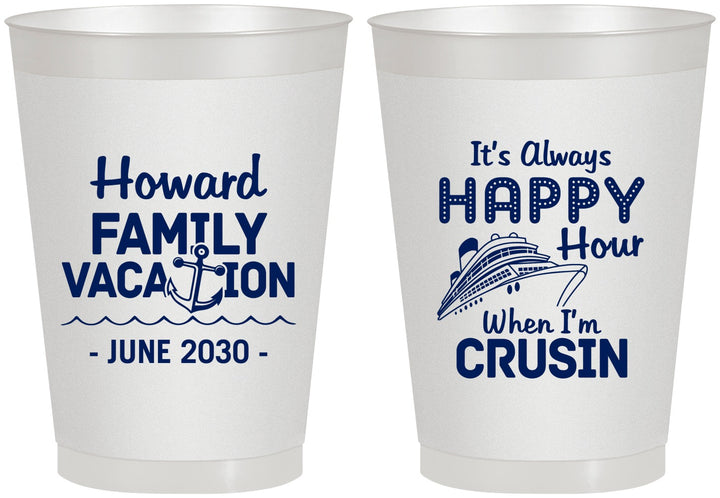 Personalized Family Vacation 8 oz Frosted Cups - Crusin Cruise | 180033