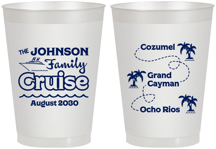 Personalized Family Vacation 8 oz Frosted Cups - Cruise Ship | 180035