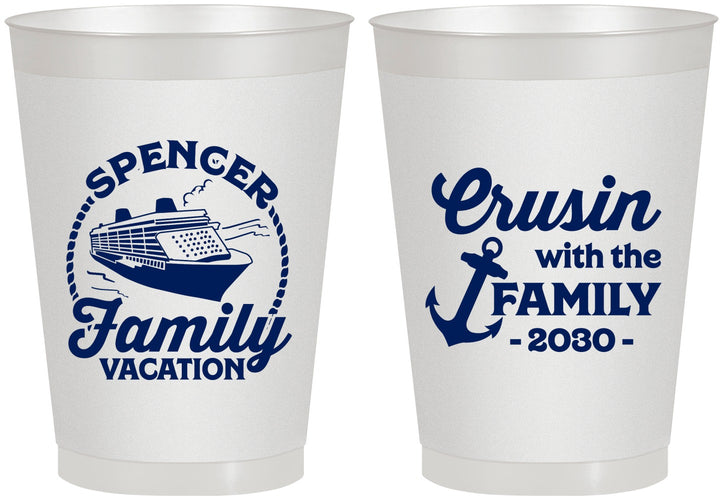 Personalized Family Vacation 8 oz Frosted Cups - Cruisin Ship | 180037