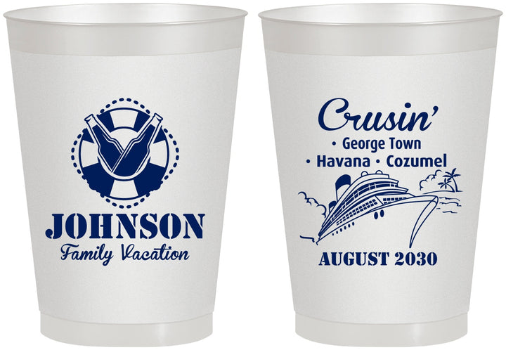 Personalized Family Vacation 8 oz Frosted Cups - Cruisin Ship | 180039