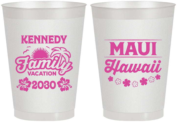 Personalized Family Vacation 8 oz Frosted Cups - Hawaii | 180040