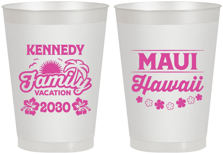 Personalized Family Vacation 8 oz Frosted Cups - Hawaii | 180040