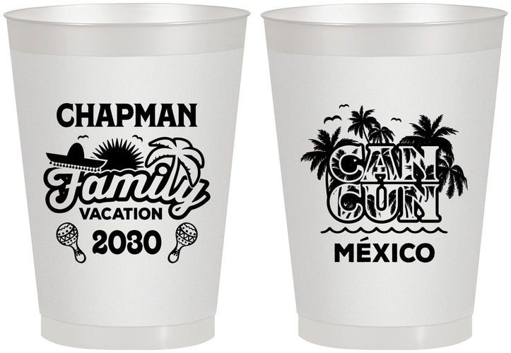 Personalized Family Vacation 8 oz Frosted Cups - Cancun | 180042