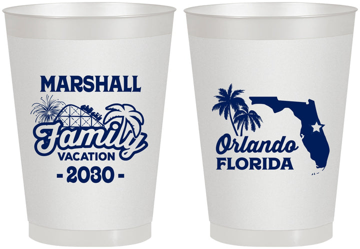 Personalized Family Vacation 8 oz Frosted Cups - Orlando | 180043