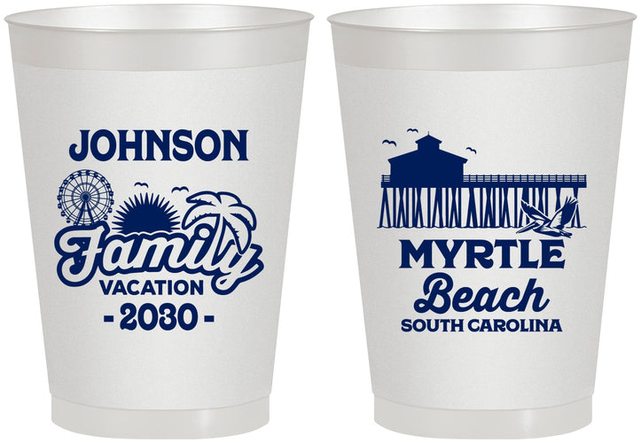 Personalized Family Vacation 8 oz Frosted Cups - Myrtle Beach | 180045