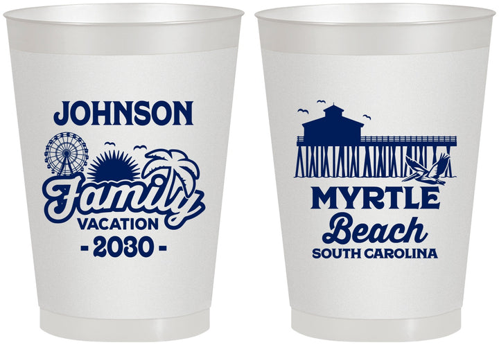 Personalized Family Vacation 8 oz Frosted Cups - Myrtle Beach | 180045