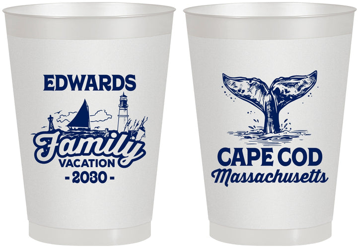 Personalized Family Vacation 8 oz Frosted Cups - Cape Cod | 180046
