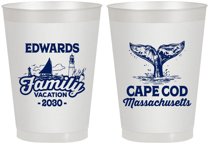 Personalized Family Vacation 8 oz Frosted Cups - Cape Cod | 180046