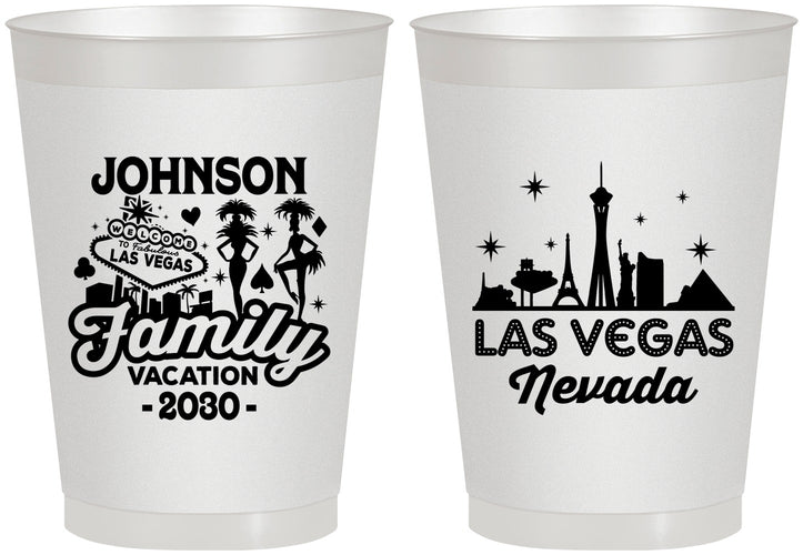 Personalized Family Vacation 8 oz Frosted Cups - Las Vegas | 180048