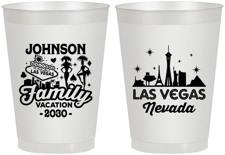 Personalized Family Vacation 8 oz Frosted Cups - Las Vegas | 180048