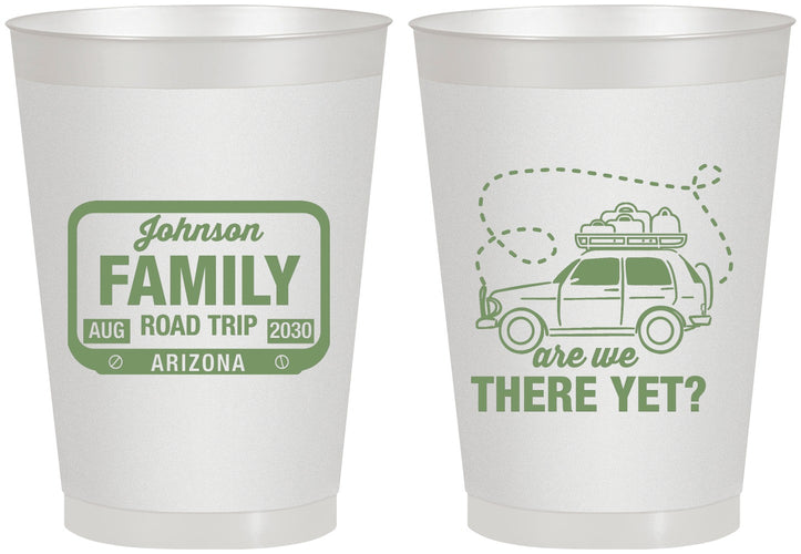 Personalized Family Vacation 8 oz Frosted Cups - Road Trip Car | 180050