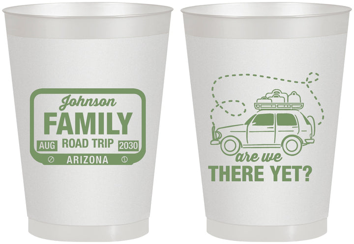 Personalized Family Vacation 8 oz Frosted Cups - Road Trip Car | 180050