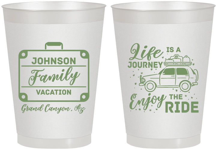 Personalized Family Vacation 8 oz Frosted Cups - Road Trip Car | 180051