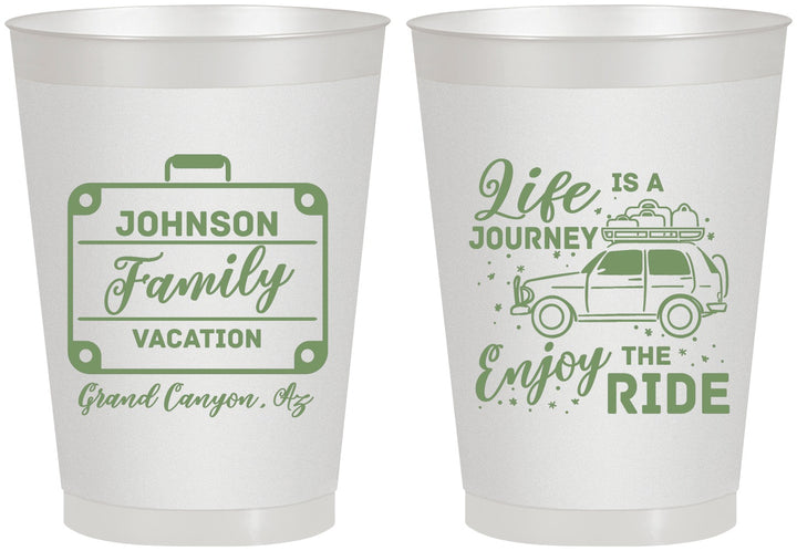 Personalized Family Vacation 8 oz Frosted Cups - Road Trip Car | 180051