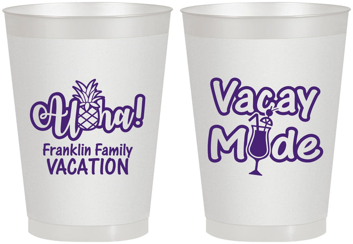 Personalized Family Vacation 8 oz Frosted Cups - Hawaii | 180053