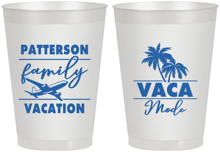 Personalized Family Vacation 8 oz Frosted Cups - Vaca Mode Trip | 180054