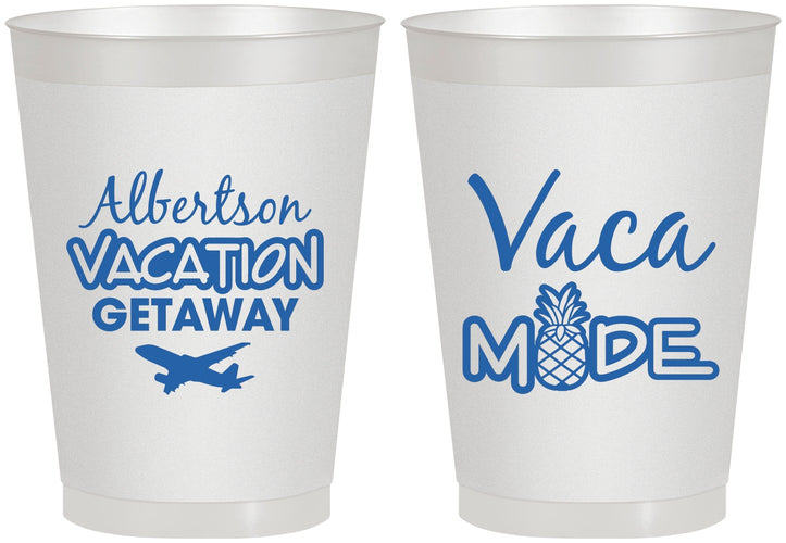 Personalized Family Vacation 8 oz Frosted Cups - Vacay Vibes Trip | 180055