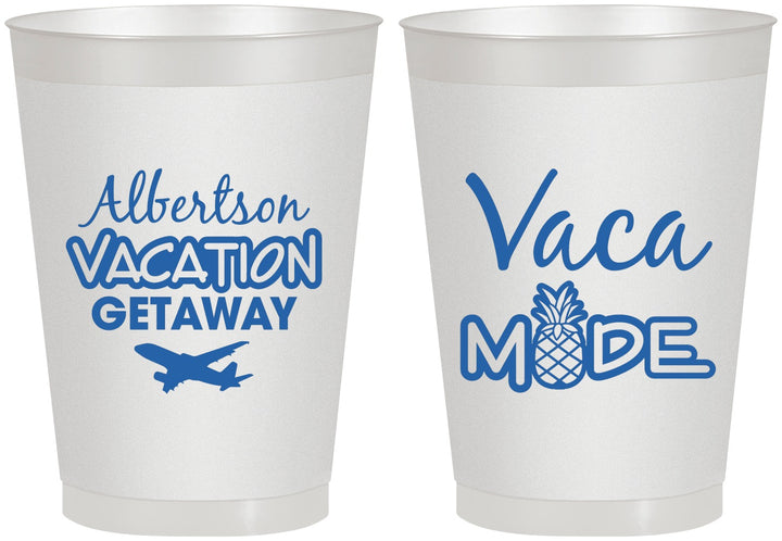 Personalized Family Vacation 8 oz Frosted Cups - Vacay Vibes Trip | 180055
