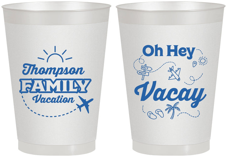 Personalized Family Vacation 8 oz Frosted Cups - Beach | 180056