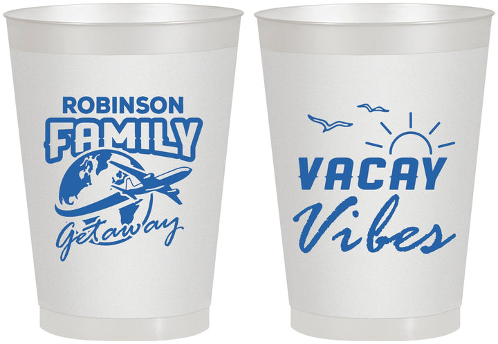 Personalized Family Vacation 8 oz Frosted Cups - Vacay Vibes | 180057