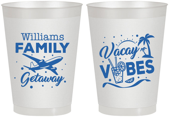 Personalized Family Vacation 8 oz Frosted Cups - Life Is Good At The Beach | 180058