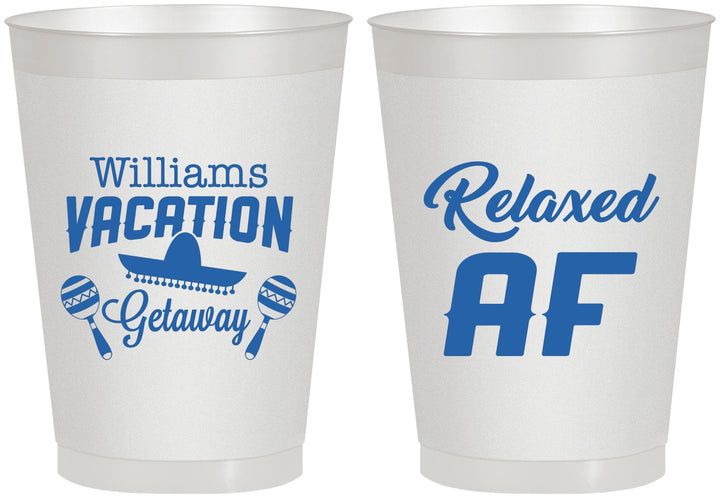 Personalized Family Vacation 8 oz Frosted Cups - Beach | 180059