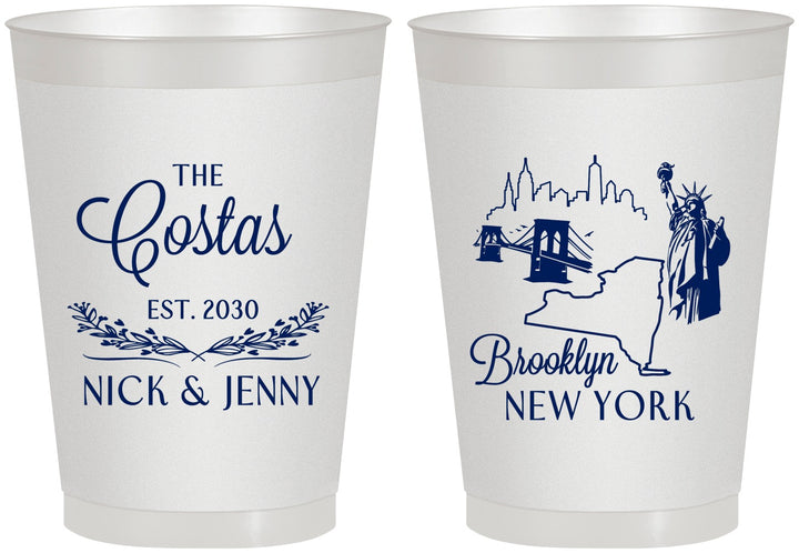 Personalized Wedding 8 oz Frosted Cups - New  York | 181