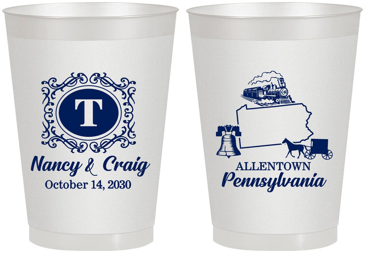 Personalized Wedding 8 oz Frosted Cups - Pennsylvania | 187